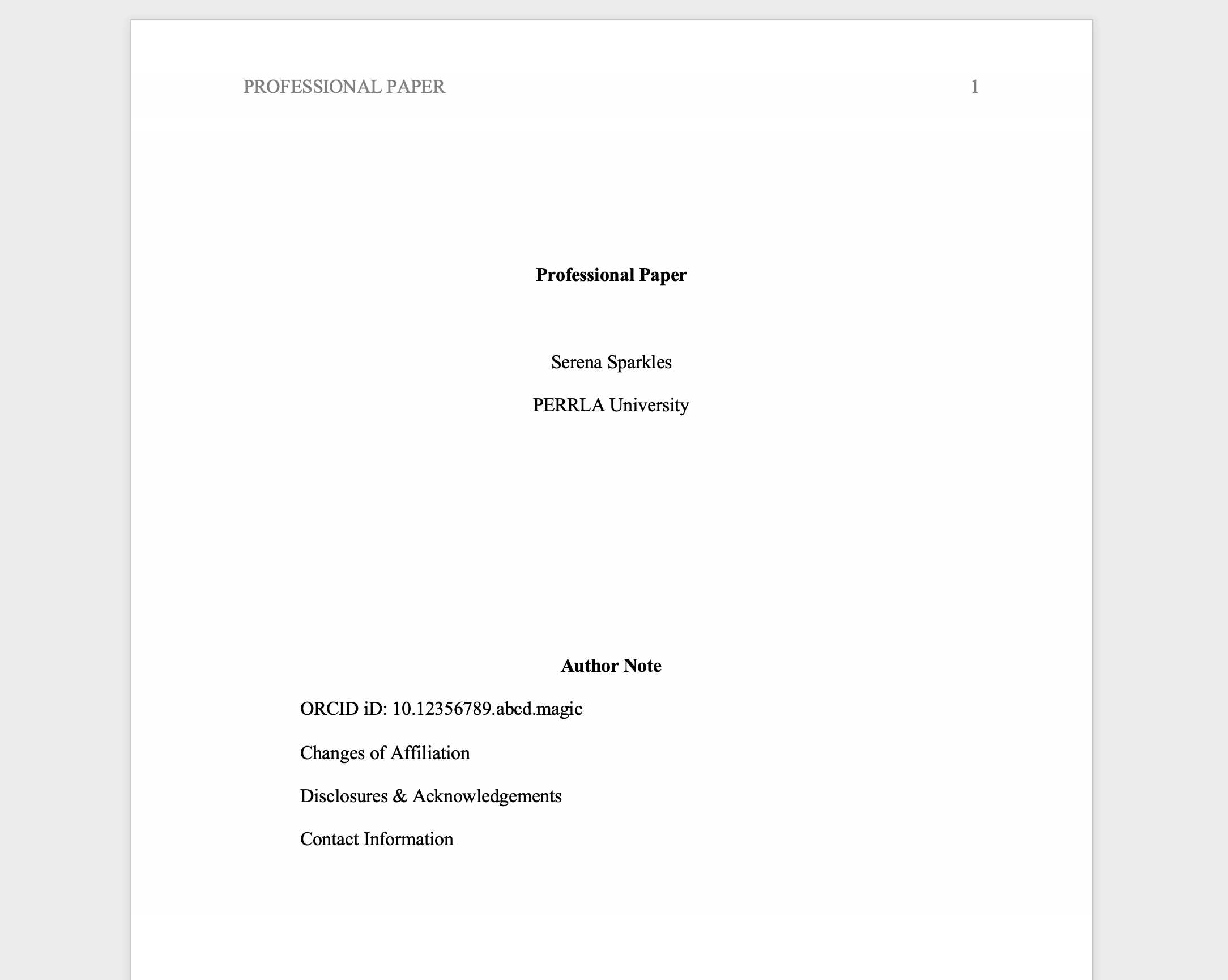 apa 7th edition research paper title page